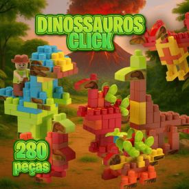 Blocos de Montar Dinossauros 280 Peças Dismat