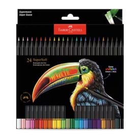 Lápis de Cor Supersoft Faber Castell - 24 Cores