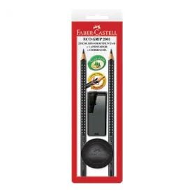Lápis Ecolápis Black 2Uni + Borracha E Apontador Faber Castell - 4 Unidades