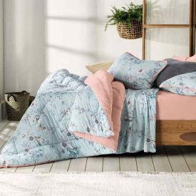 Edredom Queen Dupla Face Malha Blend Altenburg - Brizze Rosa