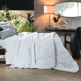 Edredom Casal 100% Poliéster Elegance Hedrons 1 Pç - Branco