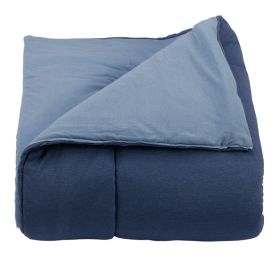 Edredom Casal de Malha Tóquio/Mescla Milano Havan Casa - Azul Suave/Lua
