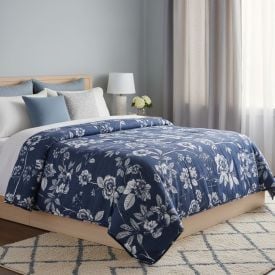 Edredom Casal Estampado Bellagio Havan Casa - Cecilia Floral Azul