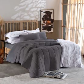 Edredom Casal Malha Dupla Face Havan Casa - Cinza