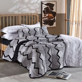 Edredom Casal Malha 100% Algodão Montreal Havan Casa - Carbon Preto