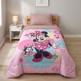 Edredom Disney Microfibra X Microfibra Solteiro 1,60M X 2,40M Havan - Minnie Alegre