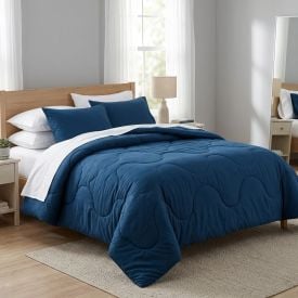 Edredom King 100% Poliéster Elegance Havan Casa - Azul