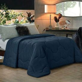 Edredom King 100% Poliéster Elegance Havan Casa - Azul Oceano