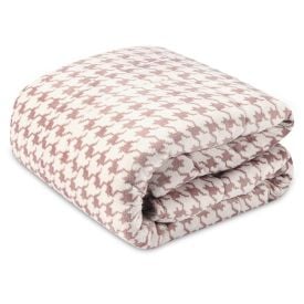 Edredom Queen 100% Poliéster Provence Plush Havan Casa - Xadrez Clássico Taupe
