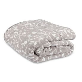 Edredom Queen 100% Poliéster Provence Plush Havan Casa - Yasmin Floral Cinza