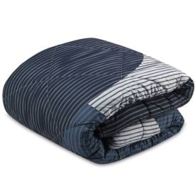 Edredom Queen Dupla Face Plush Versátile Havan Casa - Geométrico Azul