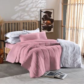 Edredom Queen Malha Dupla Face Havan Casa - Rosa Make