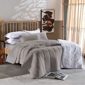 Edredom Queen Malha Dupla Face Havan Casa - Taupe