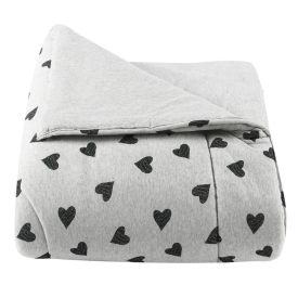 Edredom Queen De Malha Tóquio Havan Casa - Corações Cinza