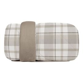 Edredom Solteiro Dupla Face Malha Blend Altenburg - Lucca Geo Bege