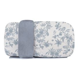 Edredom Solteiro Dupla Face Malha Blend Altenburg - Sofia Floral Azul
