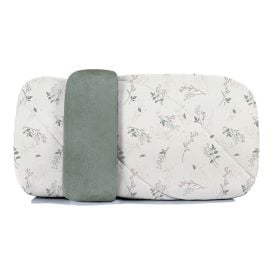 Edredom Solteiro Dupla Face Malha Blend Altenburg - Olivia Floral Verde