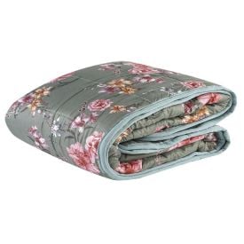 Edredom Solteiro Dupla Face Plush E Microfibra Napoli Havan Casa - Luna Verde