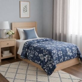Edredom Solteiro Estampado Bellagio Havan Casa - Cecilia Floral Azul