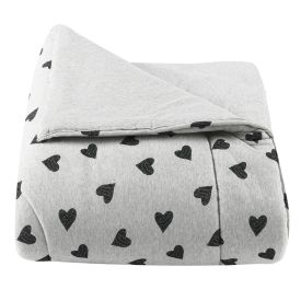 Edredom Solteiro De Malha Tóquio Havan Casa - Corações Cinza