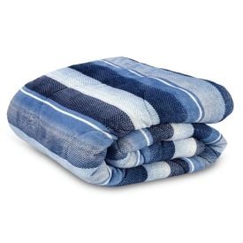 Edredom Solteiro Plush Inove Provence Havan Casa - Theo Geo Azul