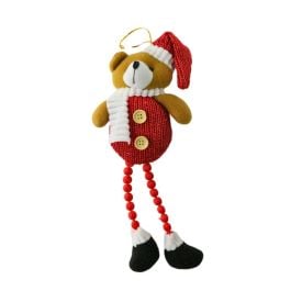 Enfeite Natalino Urso Dinatale 30Cm - Vermelho Tricô