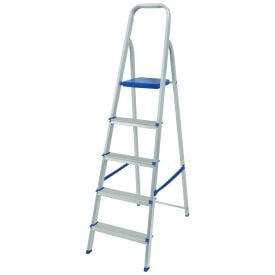 Escada Alumínio 5 Degraus Mor - Prata