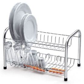 Escorredor De Louça Com Porta Copos Arthi - Aço Cromado