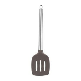 Espátula Vazada Silicone com Cabo Inox Havan Casa 35Cm - Cinza