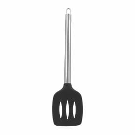 Espátula Vazada Silicone com Cabo Inox Havan Casa 35Cm - Preto