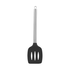 Espátula Vazada Silicone com Cabo Inox Havan Casa 35Cm - Preto