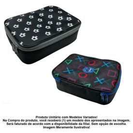 Estojo Escolar Jogos Preto Viniforte - Sortido