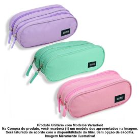 Estojo Retangular Duplo Kit Style - Sortido