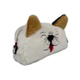 Estojo Simples Infantil Pelúcia Zion Buldog Xeryus - Branco