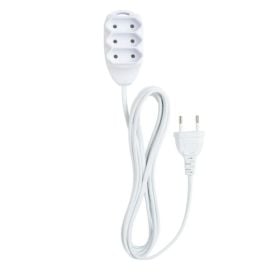 Extensão Elétrica 3 Tomadas 2 Pinos 10A 10M Branca Ext 2010