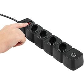 Extensão Protetor Eletrônico Intelbras 4 Tomadas 2 Usb Epe204 - Bivolt