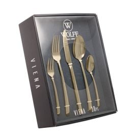 Faqueiro Inox Viena Wolff 30 Peças - Champanhe