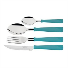 Faqueiro Tramontina New Kolor Aço Inox 24 Peças - Turquesa