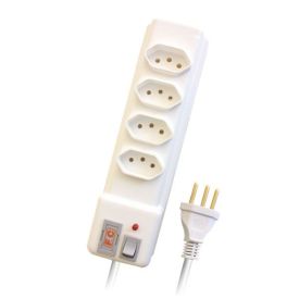 Filtro De Linha 2P+T Abs Branco 1,2M Com 4 Tomadas Fc