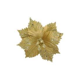Flor De Natal Decorativa Dinatale 15Cm - Dourado