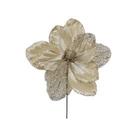 Flor Poinsétia Ultra Havan Casa Champanhe - 30Cm