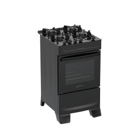 Fogão de Piso 4 Bocas Atlas Mônaco Top Glass Preto