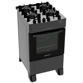 Fogão De Piso 4 Bocas Atlas Mônaco Top Glass Preto - Bivolt