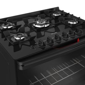 Fogão De Piso 5 Bocas Mueller Tripla Chama Preto Mfv5bf - Bivolt