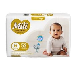 Fralda Descartável Mili Love & Care Tamanho m - 52 Unidades