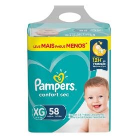 Fralda Pampers Confort Sec Fortbag Tamanho Xg - 58 unidades