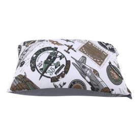 Fronha Avulsa Infantil Malha Estampada Havan Casa  - Plane Cinza