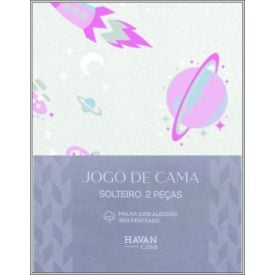 Fronha Avulsa Infantil Malha Estampada Havan Casa  - PLANETS / ROSE