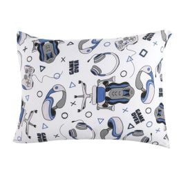 Fronha Avulsa Infantil Malha Estampada Havan Casa  - Game Cinza