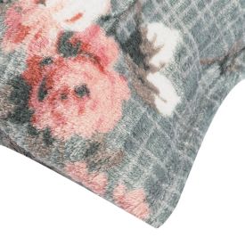 Fronha Avulsa Plush Estampada 50Cmx70cm Havan Casa - Roses Verde